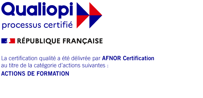 Qualiopi — certification qualité délivrée par AFNOR Certification pour les actions de formation